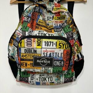 Hard Rock Cafe City Print Backpack - Black, White, Red, Yellow